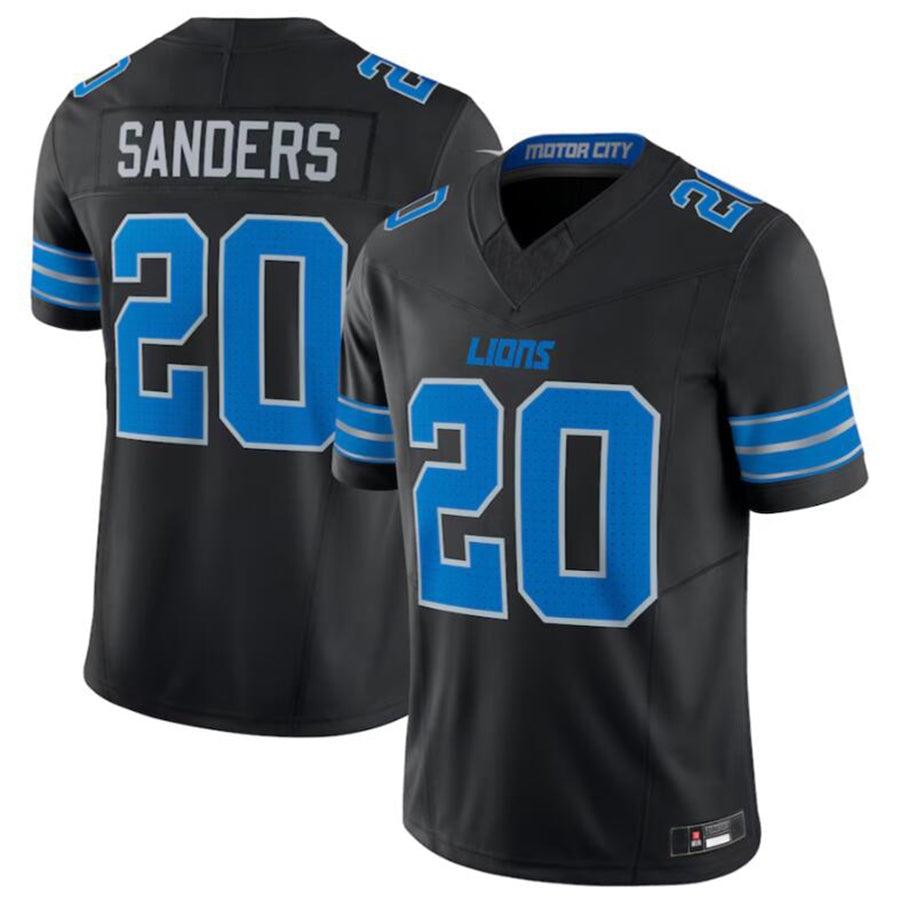 D.Lions #20 Barry Sanders Black Vapor F.U.S.E. Limited Stitched Football Jerseys