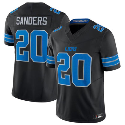 D.Lions #20 Barry Sanders Black Vapor F.U.S.E. Limited Stitched Football Jerseys