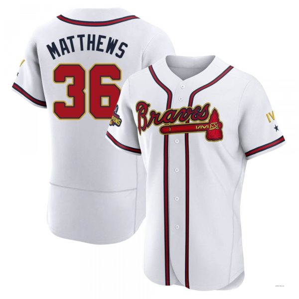 Atlanta Braves #36 Gary Matthews Gold White 2022 Program Jersey Stitches Baseball Jerseys