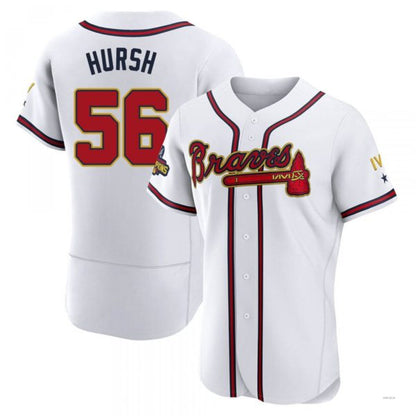 Atlanta Braves #56 Jason Hursh Gold White 2022 Program Jersey Stitches Baseball Jerseys