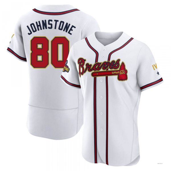 Atlanta Braves #80 Connor Johnstone Gold White 2022 Program Jersey Stitches Baseball Jerseys