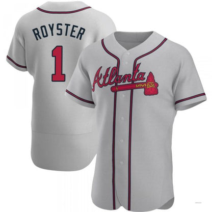 Atlanta Braves #1 Jerry Royster Gray Road Jersey Stitches Baseball Jerseys