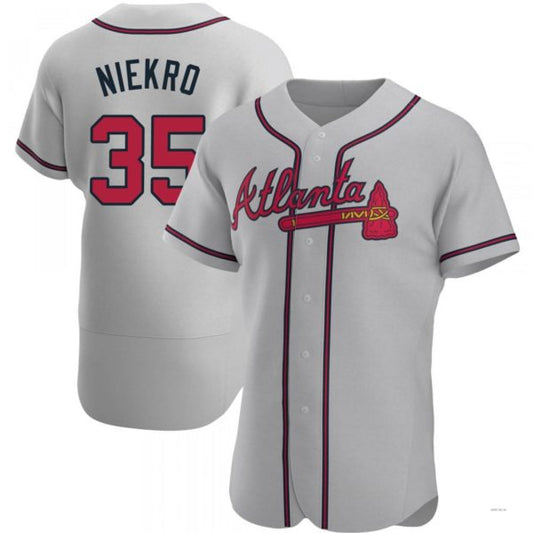 Atlanta Braves #35 Phil Niekro Gray Road Jersey Stitches Baseball Jerseys