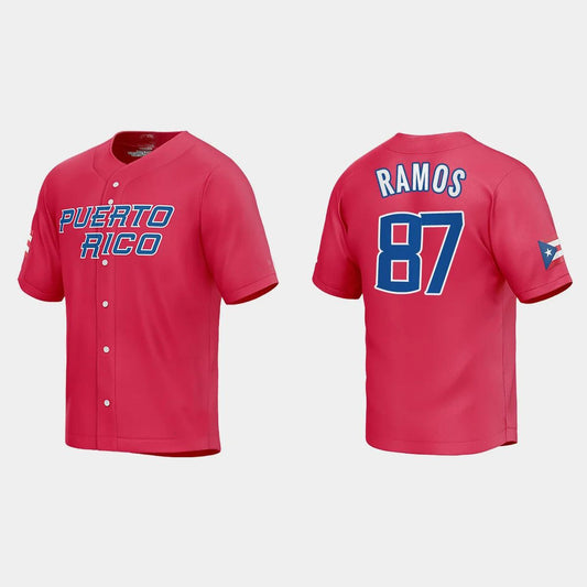 #87 HENRY RAMOS WORLD BASEBALL CLASSIC 2023 WORLD BASEBALL CLASSIC JERSEY ¨C RED Stitches Baseball Jerseys