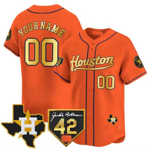 Custom Houston Astros 2024 Jackie Robinson Patch Vapor Premier Limited ¨C All Stitched Baseball Jersey