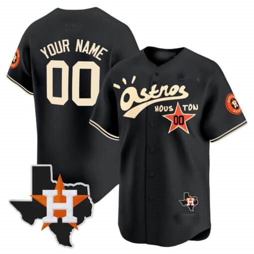 Custom Houston Astros Cactus Jack Style Vapor Premier Limited ¨C All Stitched Baseball Jersey