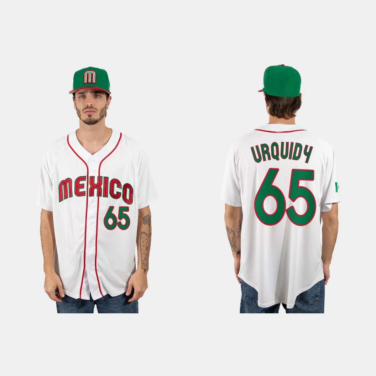 #65 JOSE URQUIDY MEXICO BASEBALL 2023 WORLD BASEBALL CLASSIC JERSEY ¨C WHITE Stitches Baseball Jerseys