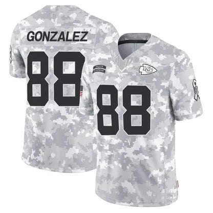 KC.Chiefs #88 Tony Gonzalez Player Arctic Camo Salute to Service Limited Football Jerseys