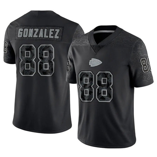 KC.Chiefs #88 Tony Gonzalez Player Black RFLCTV Limited Football Jerseys
