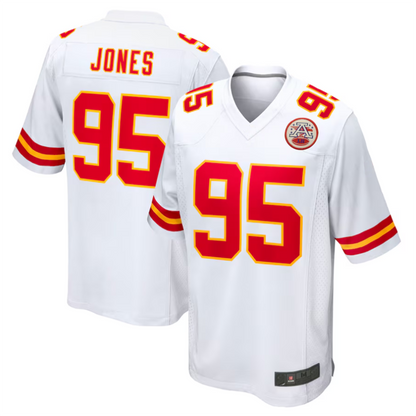 KC.Chiefs #95 Chris Jones Player White Home Game Football Jerseys