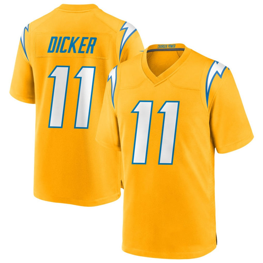 LA.Chargers #11 Cameron Dicker Player Gold Home Game Football Jerseys