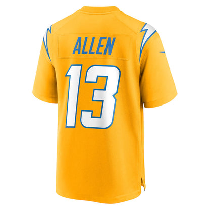 LA.Chargers #13 Keenan Allen Player Gold Home Game Football Jerseys