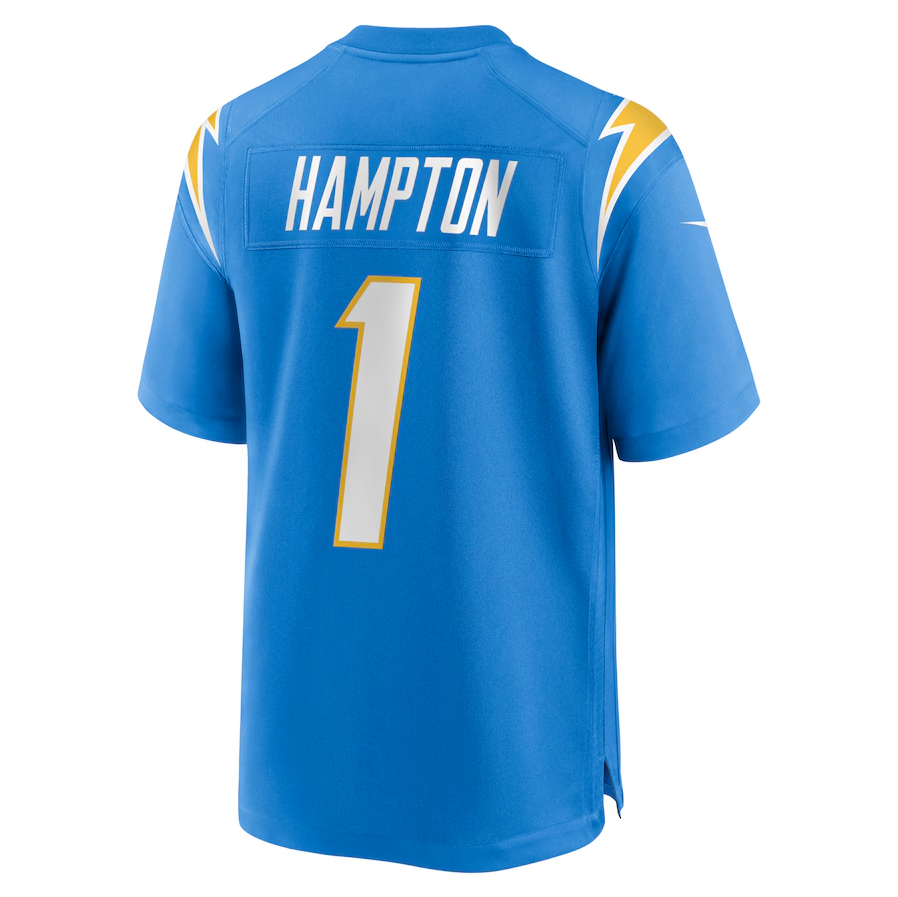 LA.Chargers #1 Omarion Hampton Powder Blue 2025 Draft First Round Pick Game Stitched American Football Jerseys