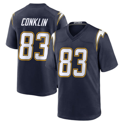LA.Chargers #83 Tyler Conklin Player Navy Alternate Game Football Jerseys