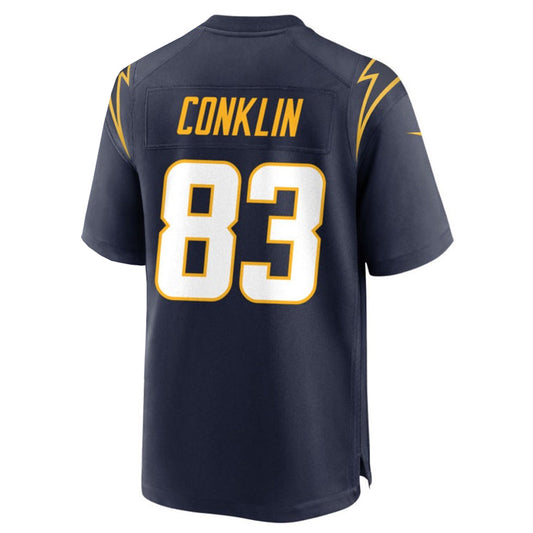 LA.Chargers #83 Tyler Conklin Player Navy Home Game Football Jerseys