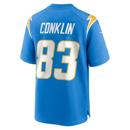 LA.Chargers #83 Tyler Conklin Player Powder Blue Home Game Football Jerseys