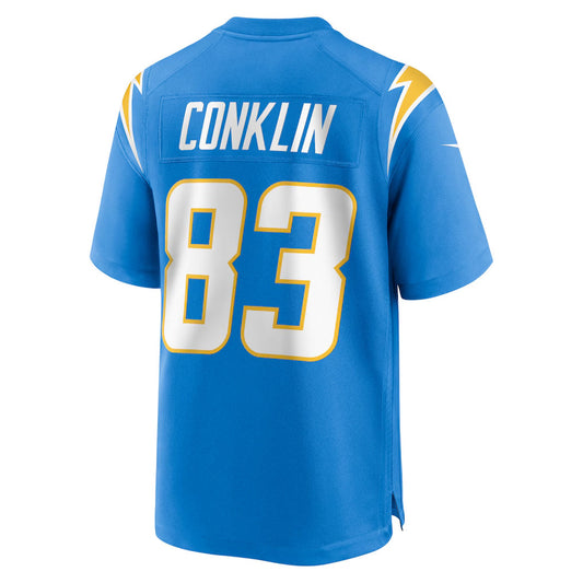 LA.Chargers #83 Tyler Conklin Player Powder Blue Home Game Football Jerseys