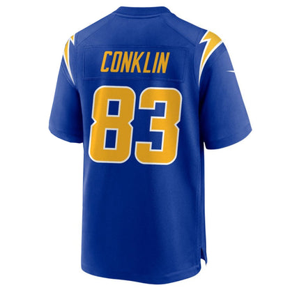LA.Chargers #83 Tyler Conklin Player Royal Home Game Football Jerseys
