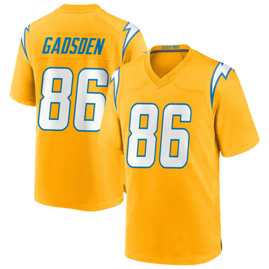 LA.Chargers #86 Oronde Gadsden Player Gold Home Game Football Jerseys