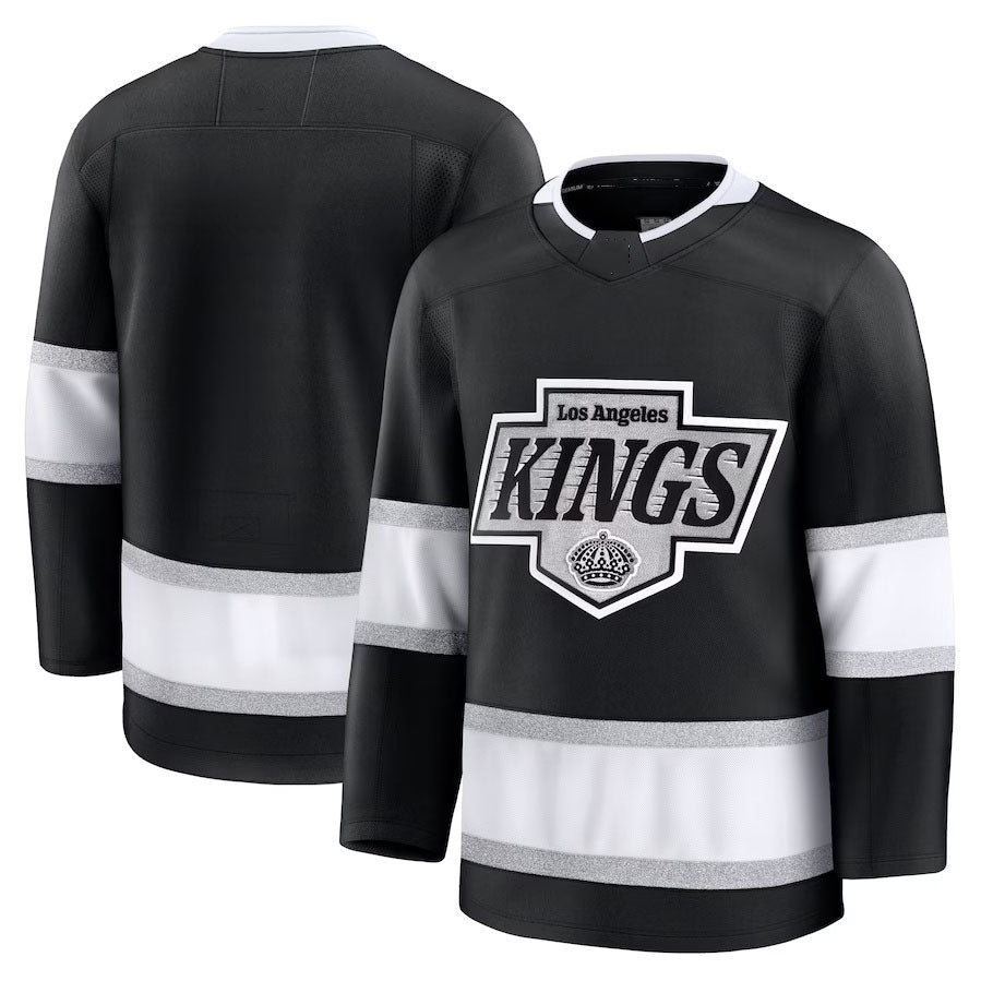 LA.Kings Fanatics Home Premium Jersey - Black Stitched American Hockey Jerseys