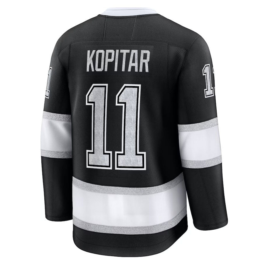 LA.Kings #11 Anze Kopitar Fanatics Home Premium Jersey - Black Stitched American Hockey Jerseys