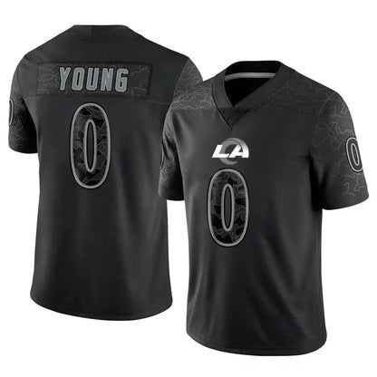 LA.Rams #0 Byron Young Player Black RFLCTV Limited Football Jerseys