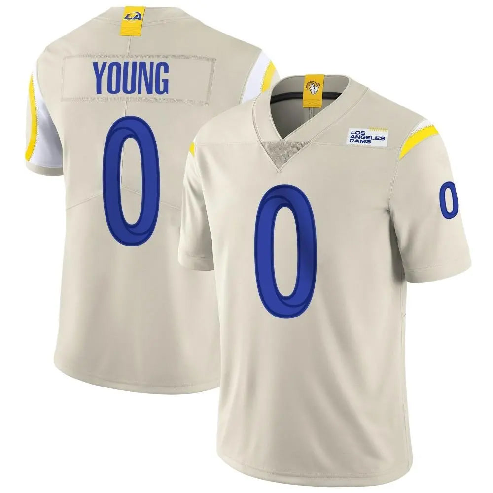 LA.Rams #0 Byron Young Player Bone Vapor Limited Football Jerseys