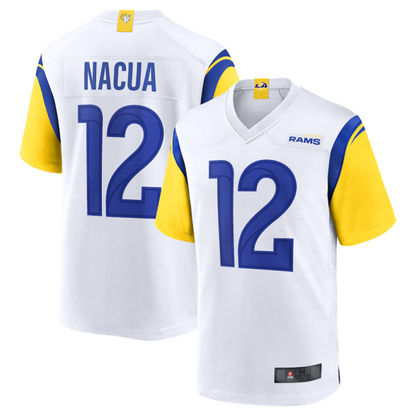 LA.Rams #12 Puka Nacua White Game Player Jersey American Stitched Football Jerseys