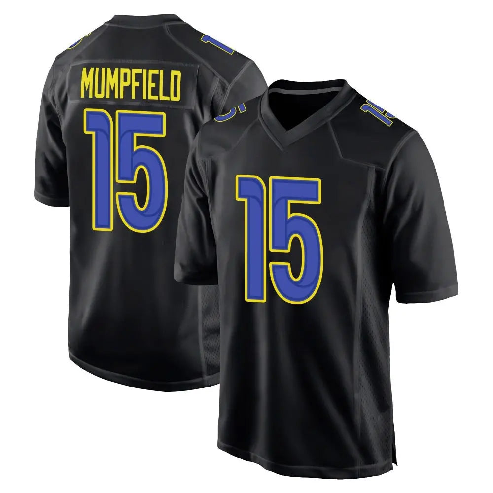 LA.Rams #15 Konata Mumpfield Player Black Fashion Game Football Jerseys