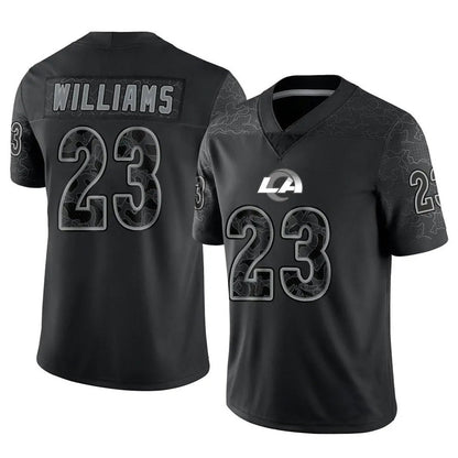 LA.Rams #23 Kyren Williams Player Black RFLCTV Limited Football Jerseys
