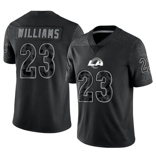 LA.Rams #23 Kyren Williams Player Black RFLCTV Limited Football Jerseys