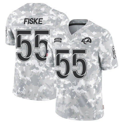 LA.Rams #55 Braden Fiske Player Arctic Camo Salute to Service Limited Football Jerseys