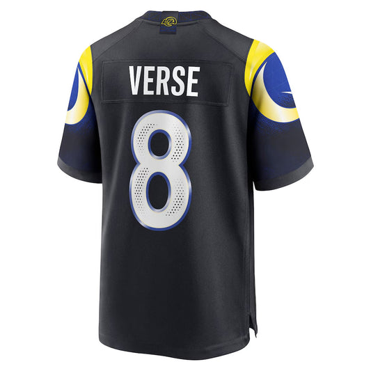 LA.Rams #8 Jared Verse Player Midnight Blue Rivalries Collection Game Football Jerseys