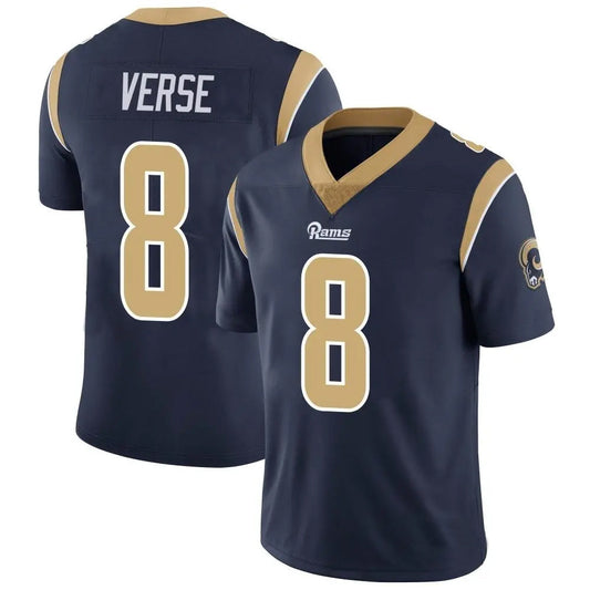 LA.Rams #8 Jared Verse Player Navy Vapor Limited Football Jerseys