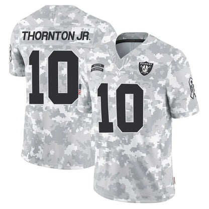 LV.Raiders #10 Dont'e Thornton Jr. Player Arctic Camo Salute to Service Limited Football Jerseys