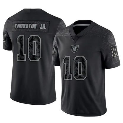 LV.Raiders #10 Dont'e Thornton Jr. Player RFLCTV Limited Black Football Jerseys
