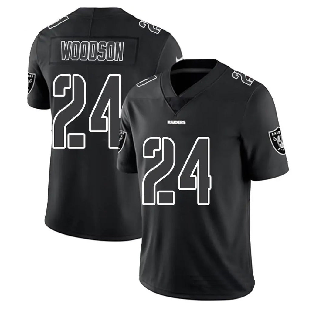 LV.Raiders #24 Charles Woodson Player Black Impact Limited Football Jerseys