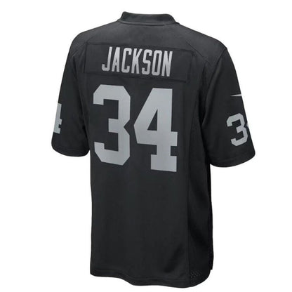 #34 Bo Jackson Player LV.Raiders Black Game Football Jerseys