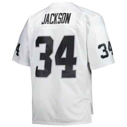 #34 Bo Jackson Player LV.Raiders White 1988 Retired Player Replica Jersey Stitched American Football Jerseys