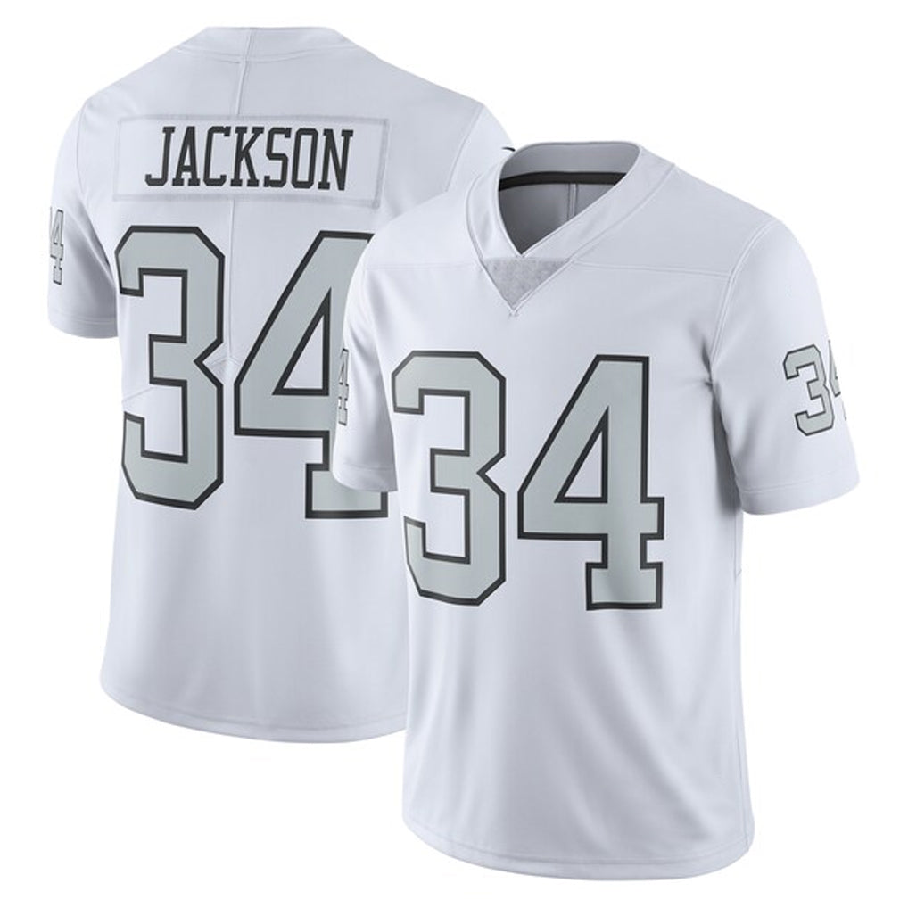 LV.Raiders #34 Bo Jackson Player White Alternate Vapor F.U.S.E Limited Football Jerseys