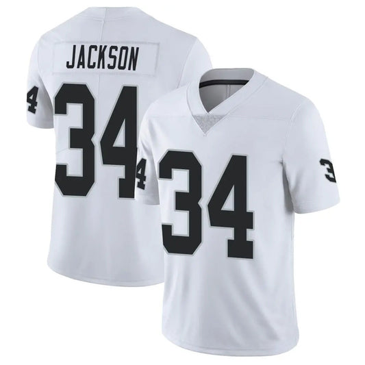 LV.Raiders #34 Bo Jackson Player White Vapor Limited Football Jerseys