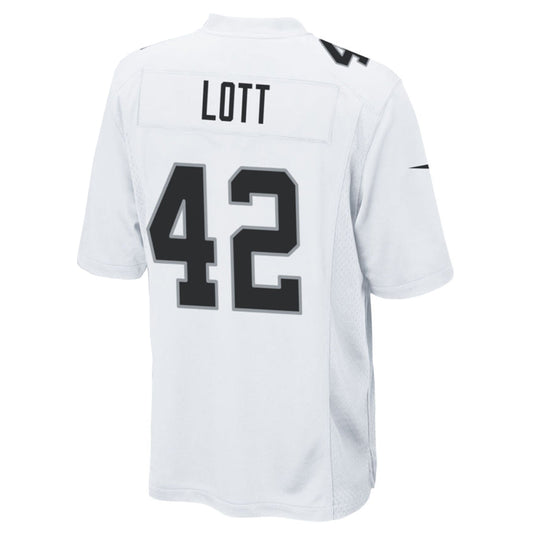 LV.Raiders #42 Ronnie Lott Player White Home Game Football Jerseys