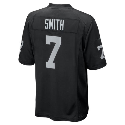 LV.Raiders #7 Geno Smith Player Black Home Game Football Jerseys