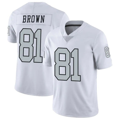 LV.Raiders #81 Tim Brown Player White Alternate Vapor Limited Football Jerseys