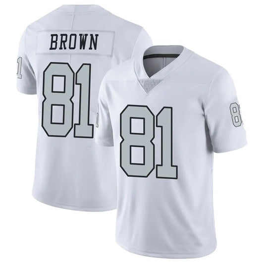 LV.Raiders #81 Tim Brown Player White Alternate Vapor Limited Football Jerseys
