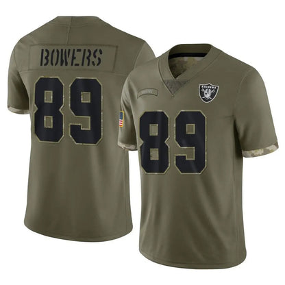 LV.Raiders #89 Brock Bowers Player Salute To Service Olive Football Jerseys