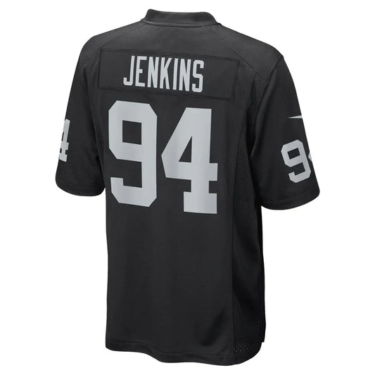 LV. Raiders #94 Jordan Jenkins Black Game Player Jersey Stitched American Football Jerseys
