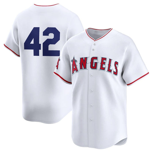 Los Angeles Angels 2024 #42 Jackie Robinson Day Home Limited Jersey ¨C White Stitches Baseball Jerseys
