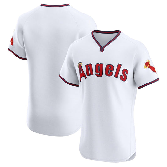 Los Angeles Angels Alternate Vapor Premier Elite Patch Jersey - White Stitched Baseball Jersey