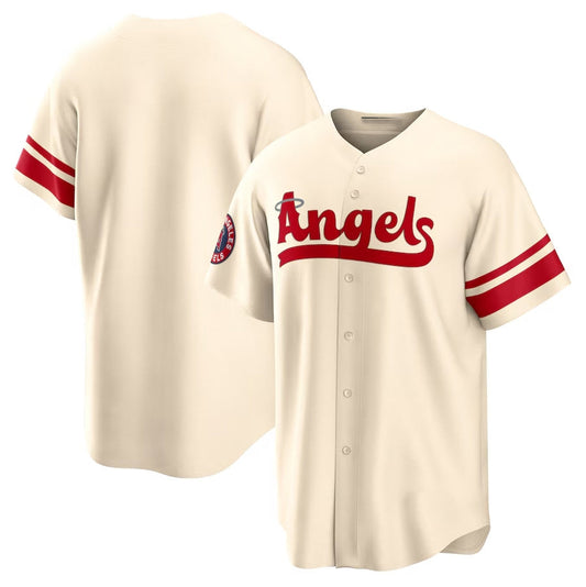 Los Angeles Angels City Connect Replica Team Jersey - Cream Stitched Baseball Jersey